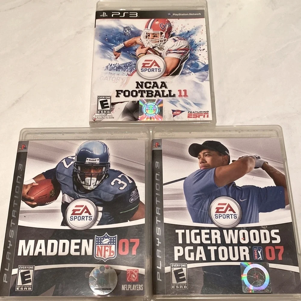 PlayStation 3 NCAA Football 2011 Madden NFL / Tiger Woods PGA Tour 2007 PS3 game